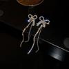 2023 Trendy Rhinestone Bow Tassel Earrings: Elegant Retro Jewelry for Women