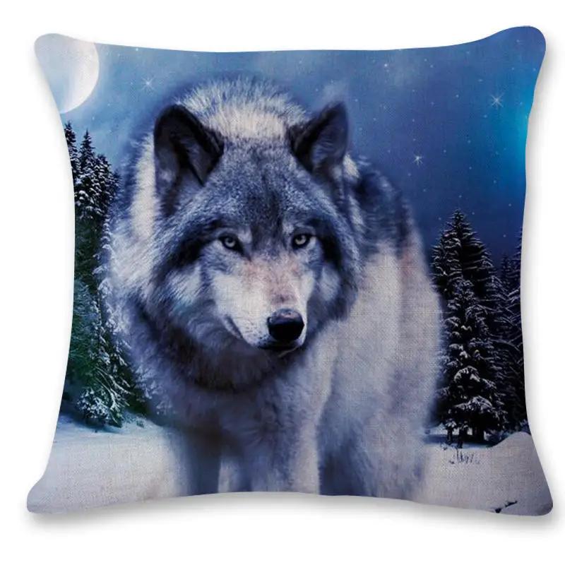 Wolf Moon Soft Pillow Polyester Pillowcase Home Car Sofa Cushion Comfortable