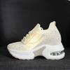 Fashion 8cm Height Increasing Women's Vulcanize Shoes with Breathable Mesh and Hollow Out Design for Sports and Leisure Platform Sneaker