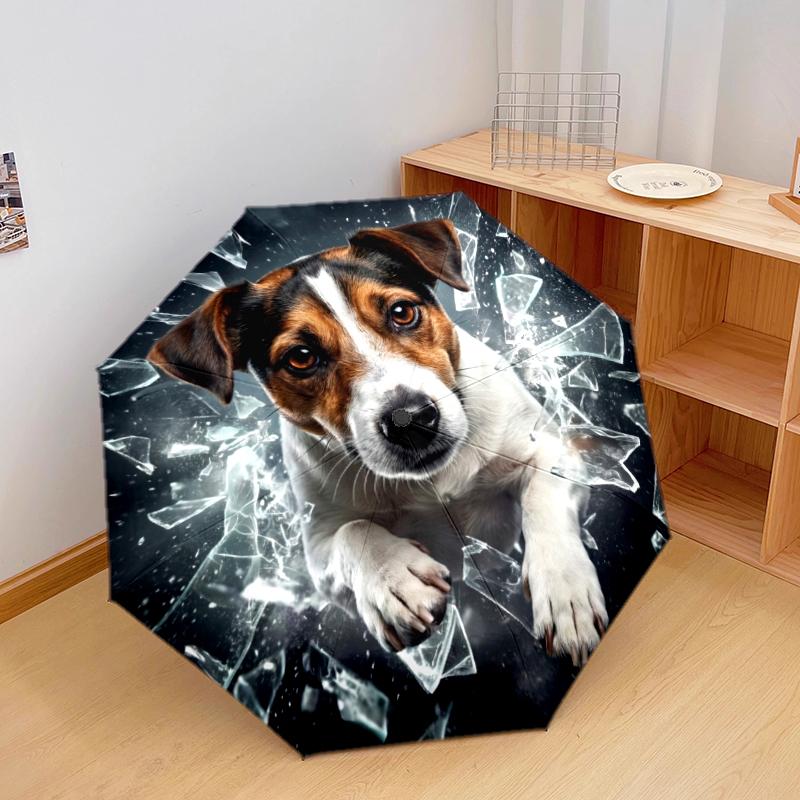 1 PC Automatic Folding Umbrella - Cute Pet Puppy Pattern, Portable & Foldable Design with 8 Ribs, Christmas Birthday Gifts