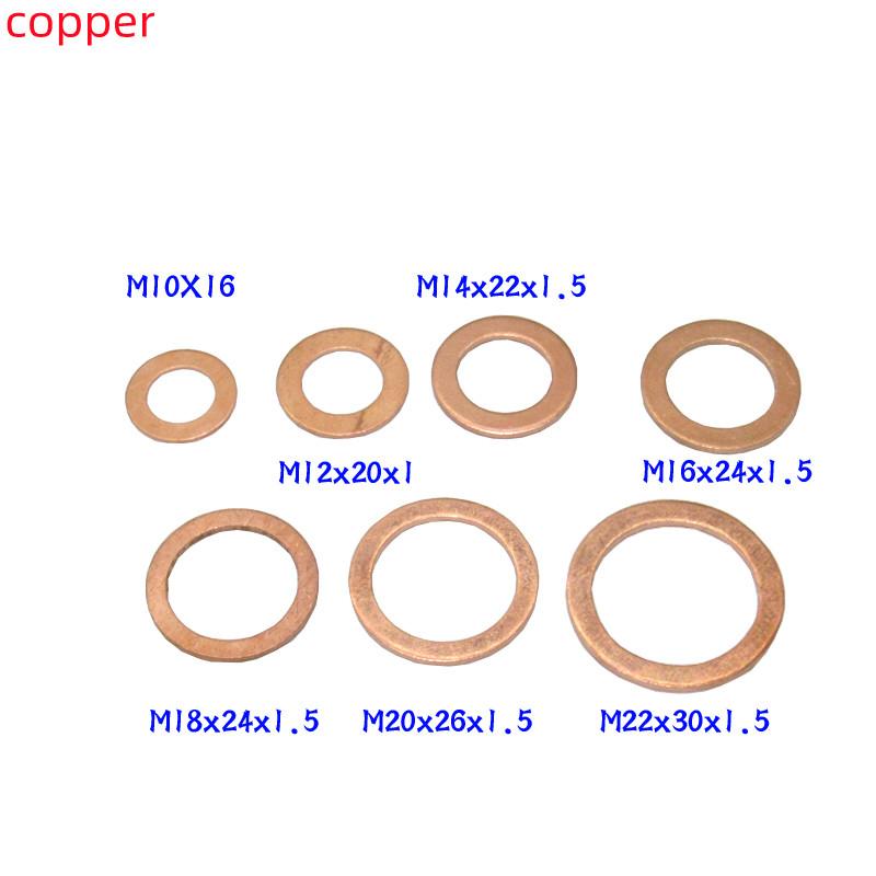 50Pcs Automotive Universal Bottom Case Oil Drain Screw Seal Copper And Aluminum Gasket Abto Voiture Car Accessories Coche