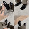 Herrenschuhe Schwarz Leder Quadratische Spitze Derby - Höhensteigernd, Dicke Sohle, Britischer Stil, Formell & Lässig für Business, Hochzeiten & Bräutigame.