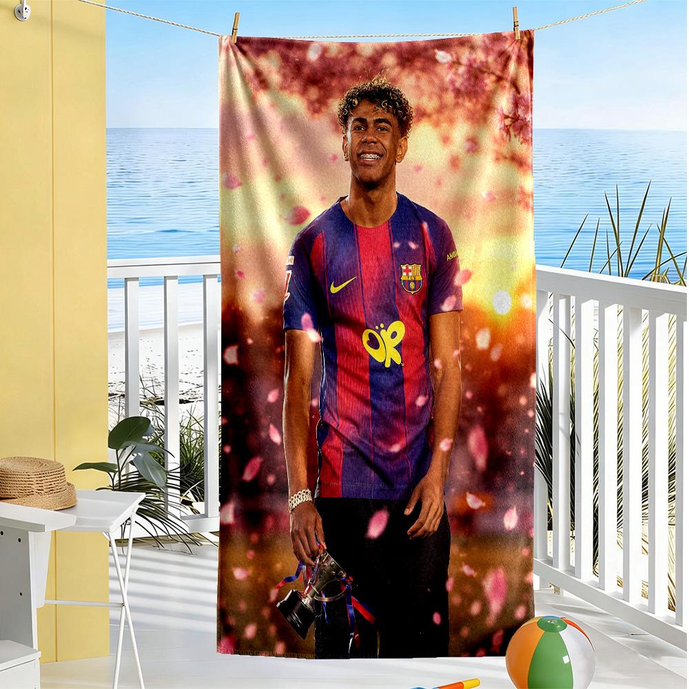 Yamal Spain Football Player Pose Beach Towel Soft Durable Quick-Dry Comfortable Lightweight