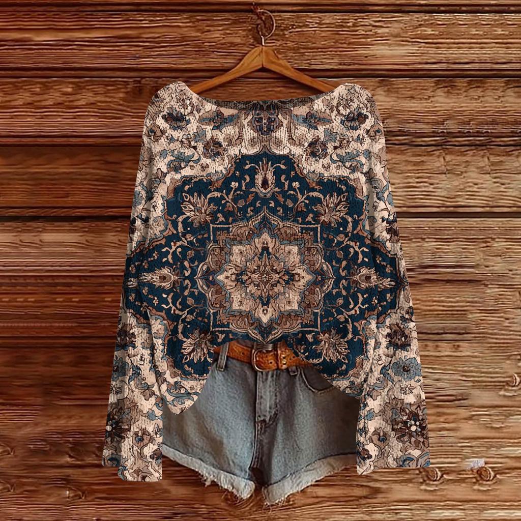 Dame Rund Hals Lett Genser Casual Langermet Strikket Pullover