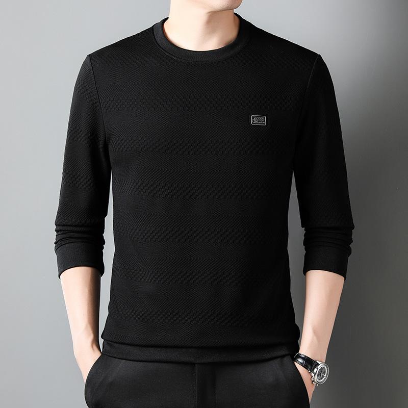 

Толстовка в западном стиле для мужчин, осенняя новая мода, круглый вырез, повседневная мужская рубашка в корейском стиле, футболка с длинными рукавами XXXXL