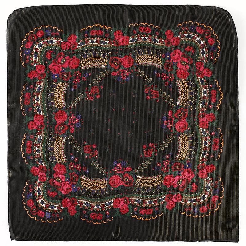 70X70CM High-Quality Square Fashion Scarf Women Floral Cotton Bandanas Lady Scarves HIjab Headband Accessories Handkerchief Hair