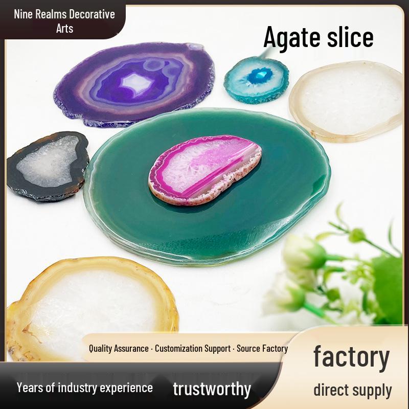 

Blue Agate Slice Coaster - Heat Insulation for Kitchen & Dining Table 30mm x 60mm чёрный