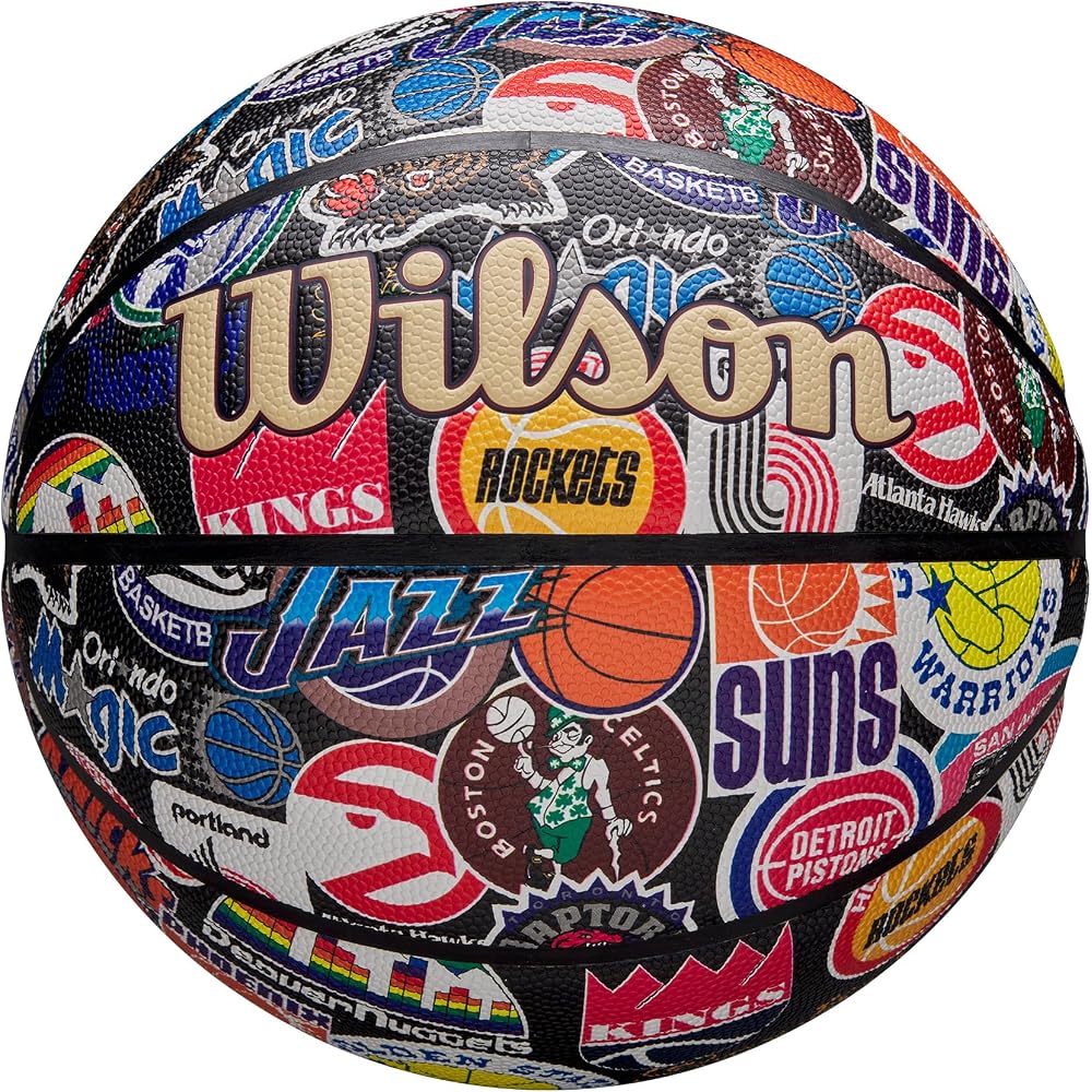 Wilson NBA All Team Retro Basketball Indoor/Outdoor Size 7 Diameter 24.5cm