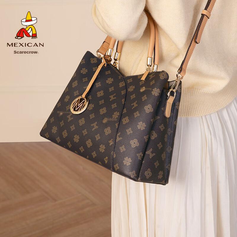 MEXICAN Crossbody Bag, Handbag, Versatile Tote Bag, Shoulder Bag, Brown
