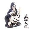 Skeleton Figurine Scary Rich Details Vibrant Colors Strong Resin Stable Skull Figurine for Halloween