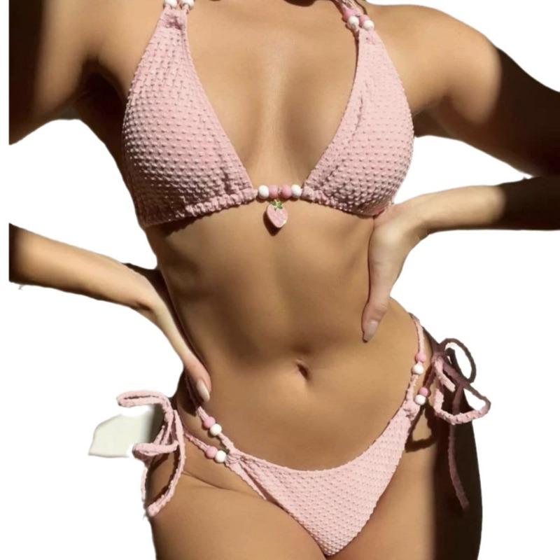 Women Sexy Solid Color Two Piece Bikini Swimsuit For Swimming S