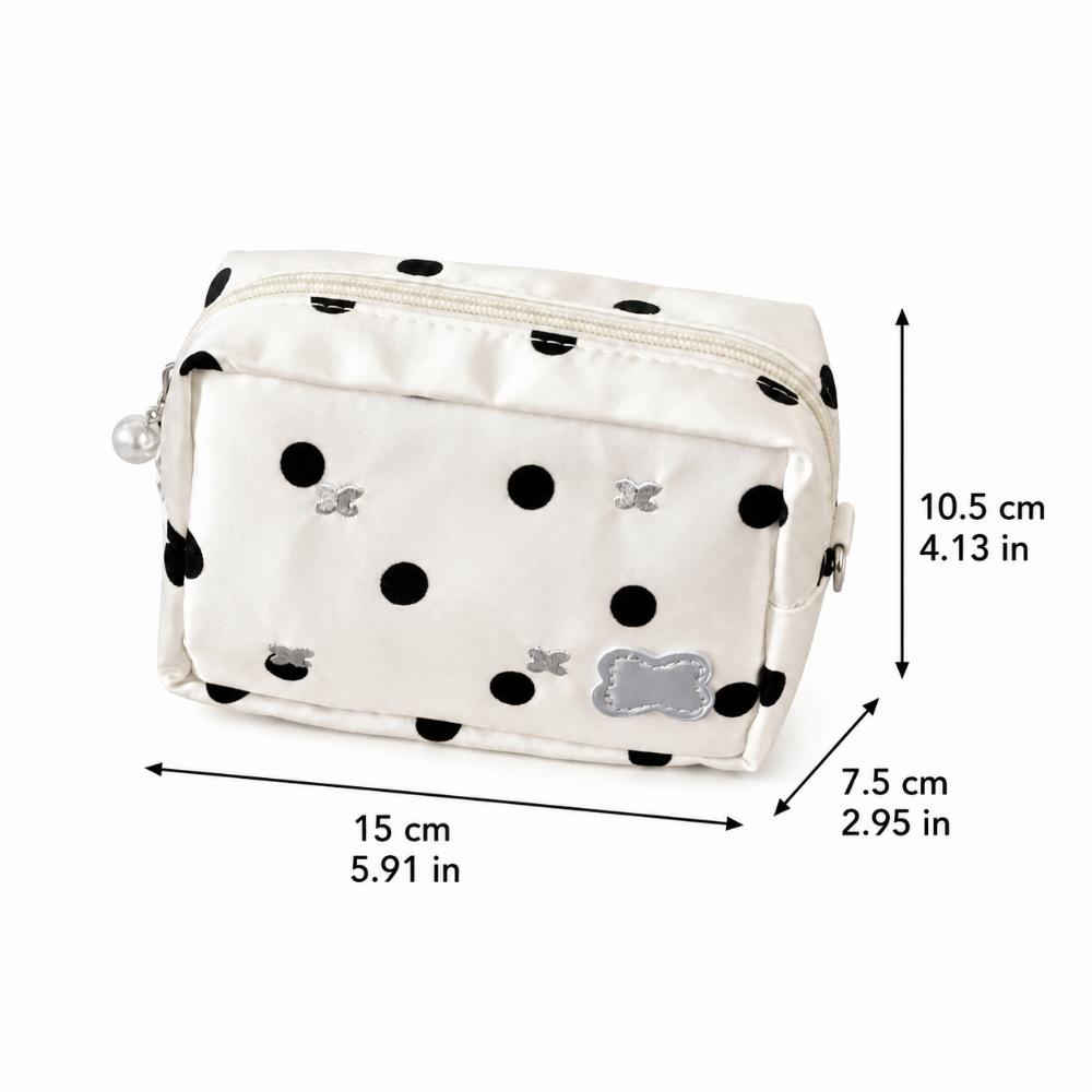 Multi-Functional Pencil Case Polka Dot Print Stationery Bag Portable Stationery Pouch  Gift
