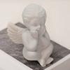 Little Angel Statue, Small Cherub Angle Sculpture, 3D Printed Holding Face Angel Figurine for Shelf, Home, Office Desk, Car Decor, Sympathy Gift for