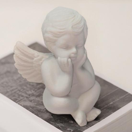 Little Angel Statue, Small Cherub Angle Sculpture, 3D Printed Holding Face Angel Figurine for Shelf, Home, Office Desk, Car Decor, Sympathy Gift for