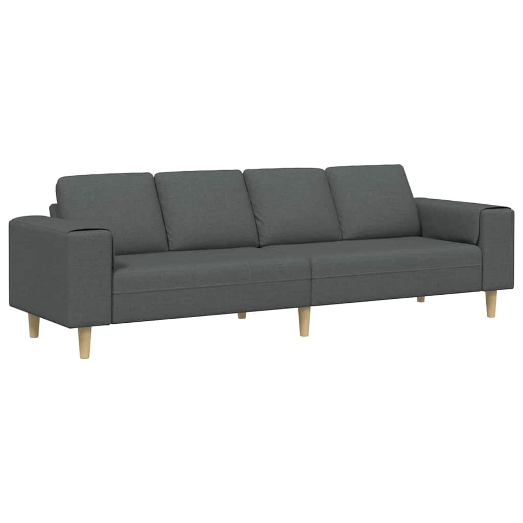 Living Room Sofa Dark Gray 250 X 77 X 76 Cm Polyester