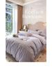 Luxury French Cotton Flannel Bedding Set: 4-Piece Thick Warm Duvet Cover & Fitted Sheet for Autumn/Winter.