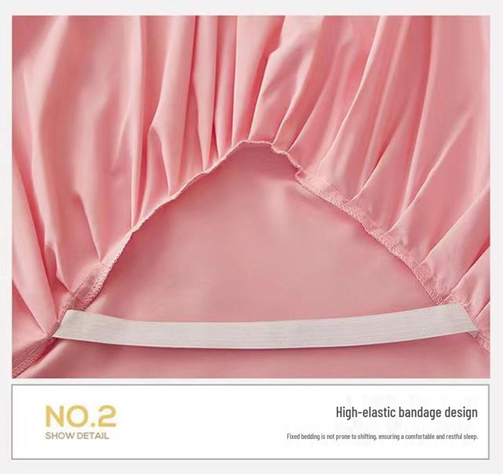 Korean Skin-Friendly Bed Skirt: Brushed Solid Color, Four Seasons, Anti-Pill, Fade & Shrink Resistant
