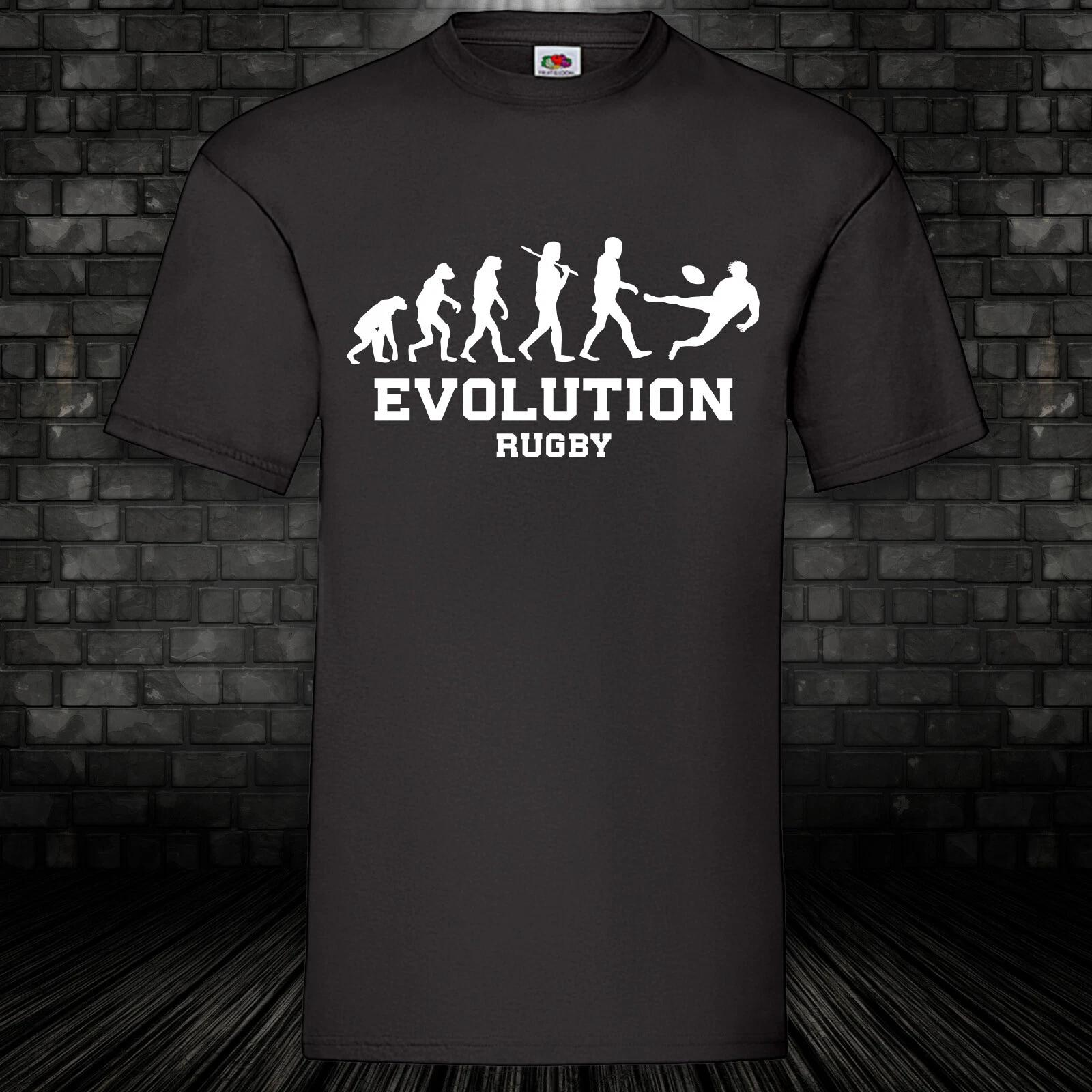 Evolution rugby fun shirt cult T-shirt black fub gift sport 100% cotton S-5XL L
