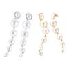 1 Pair Women Earrings, Imitation Pearls Long Earrings, French Style Long Drop Earrings, Lightweight Natural Earrings for Jewelry Gift