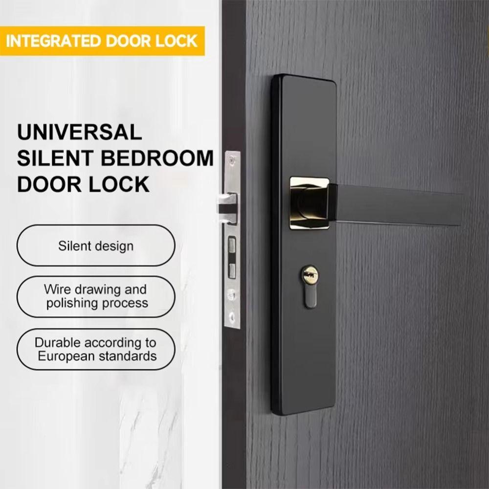 Square Interior Door Handle Lockset Universal Door Knob  Household Hardware