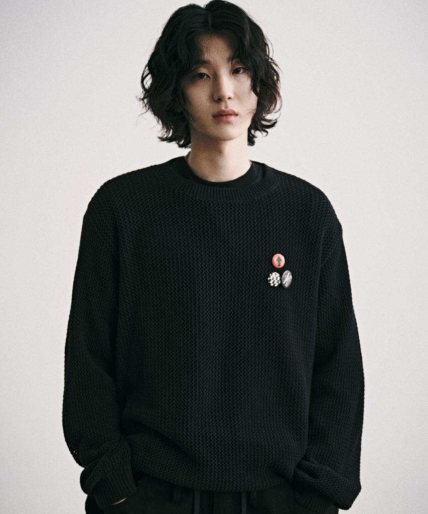 Kodeu Weave Scallop Knit_Bk