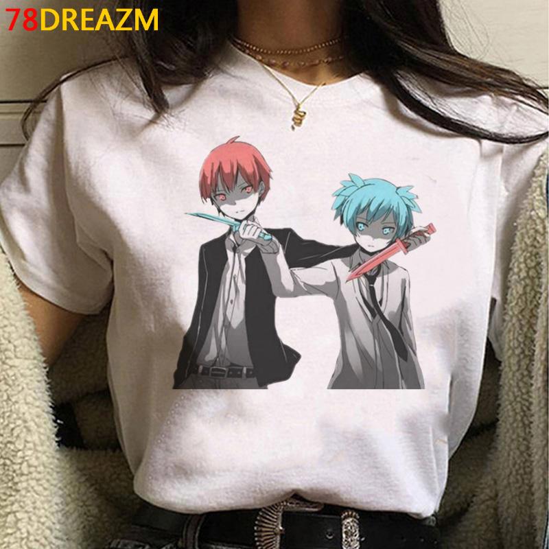 Japońskie Anime Damski/Męski T-Shirt Assassination Classroom Oversize T-Shirty Vintage Grunge Casual 2023 Letnia Odzież Topy Koszulka