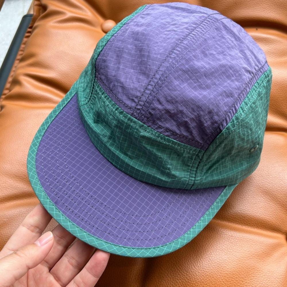 Waterproof Japanese Style Splicing Baseball Cap Quick-drying 5-Panel Snapback Hats Thin Adjustable Sun Visor Cap Unisex