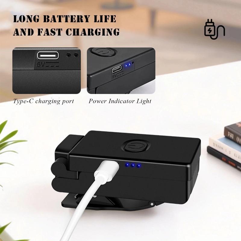 Rechargeable Book Light LED Clip Reading Light 180°Foldable,Portable Clip On Reading Lamp 3 Colors Eye Protection Desk Lamps