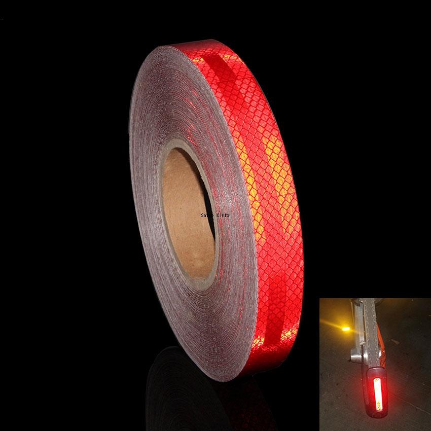High Intensity Red Retro Reflective Tape Outdoor Safety Stickers 25mm*5m Reflectors Strips Waterproof Adhesive Film For Car Bike