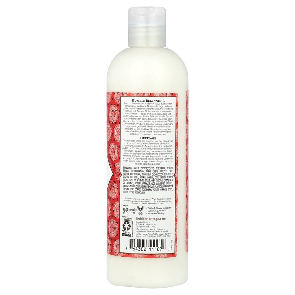 Nubian Heritage Body Lotion Coconut & Papaya 13 Fluid Ounce (384 Ml)