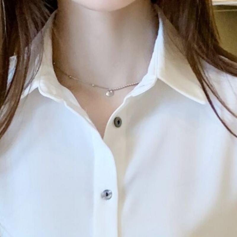 Shop   Women S baSic Collared Long Sleeve blouSe Wdm Wbl Kpp8236