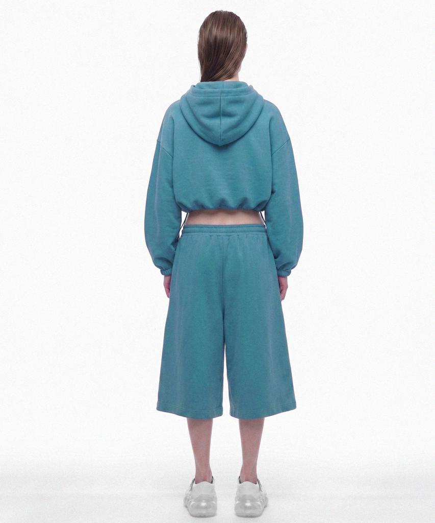 PRINOAR Single Pleated Bermuda Shorts - Peacock Green