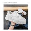 Mens Breathable Thick Sole Trendy Versatile Casual White Sports Sneakers