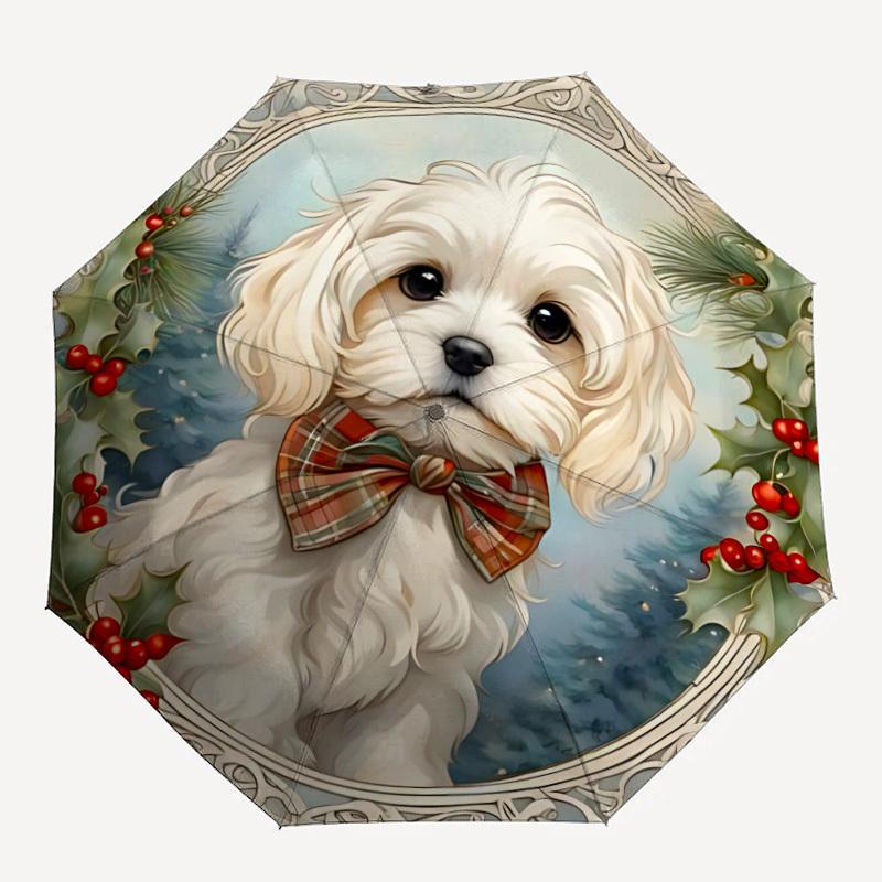 

1pc Cute Puppy Fashionable Automatic Opening/Closing Folding Umbrella with 8 Bones, Windproof Portable, Daily Use214