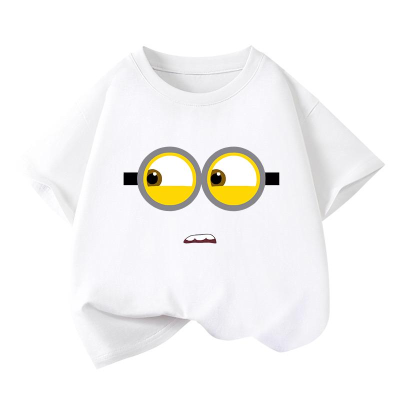 Children's T-shirt with a Cute Yellow Bean Frog Pattern, Suitable for a Comfortable Short-sleeve Top In Summer