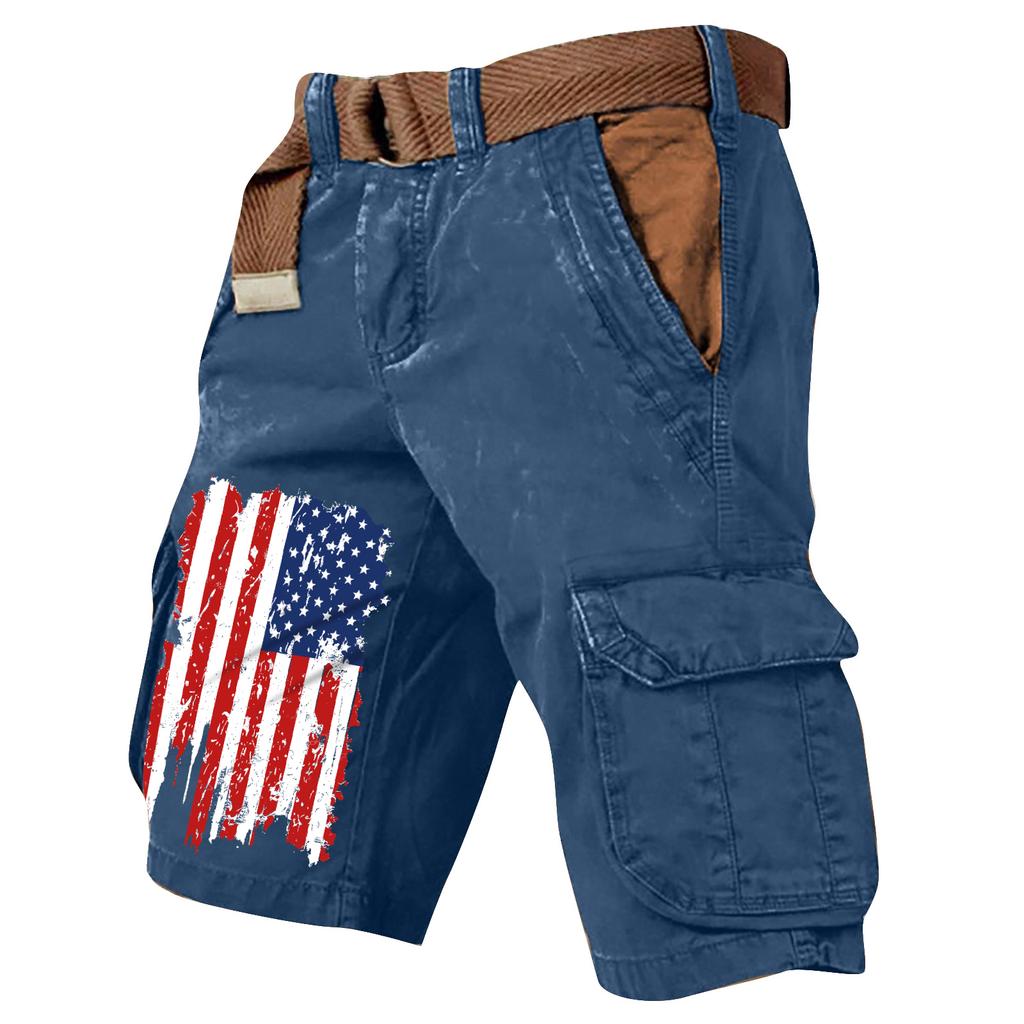 Pantaloncini Cargo Casual Stampati da Uomo per l'Estate con Tasche Multiple