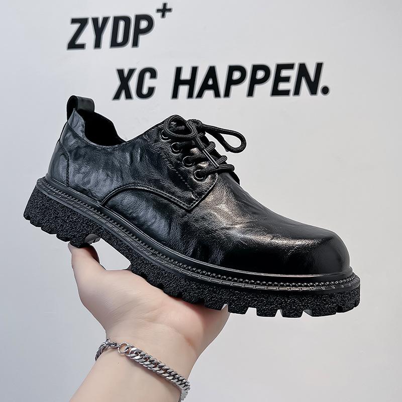 Dress Leather Shoes Men's 2024 New Business Casual Men's Shoes British Black Small Leather Shoes 5164-A