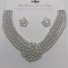 Retro Pearl Flower Wedding Jewelry Set: Necklace & Earrings for Bride