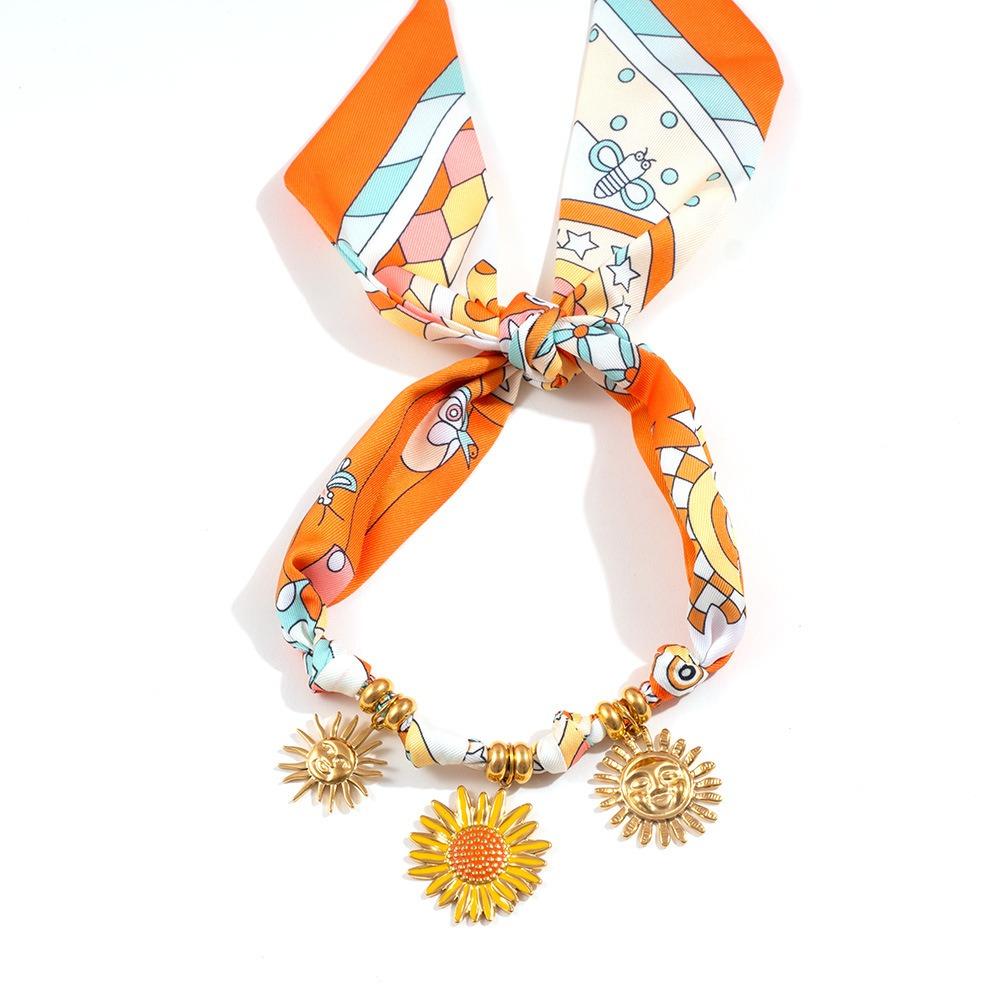Ethnic Style Sweet Pendant Necklace Personality Bag Accessories Creative Colorful Headscarf  Male