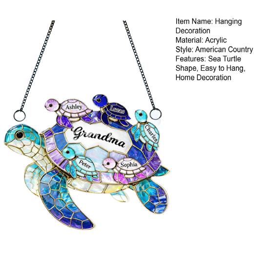 Yousheng Acrylic Sea Turtle Suncatcher Decoration Indoor Outdoor Garden Yard Window Wall Hanging Stained Glass Ornament Mother's Day Gift