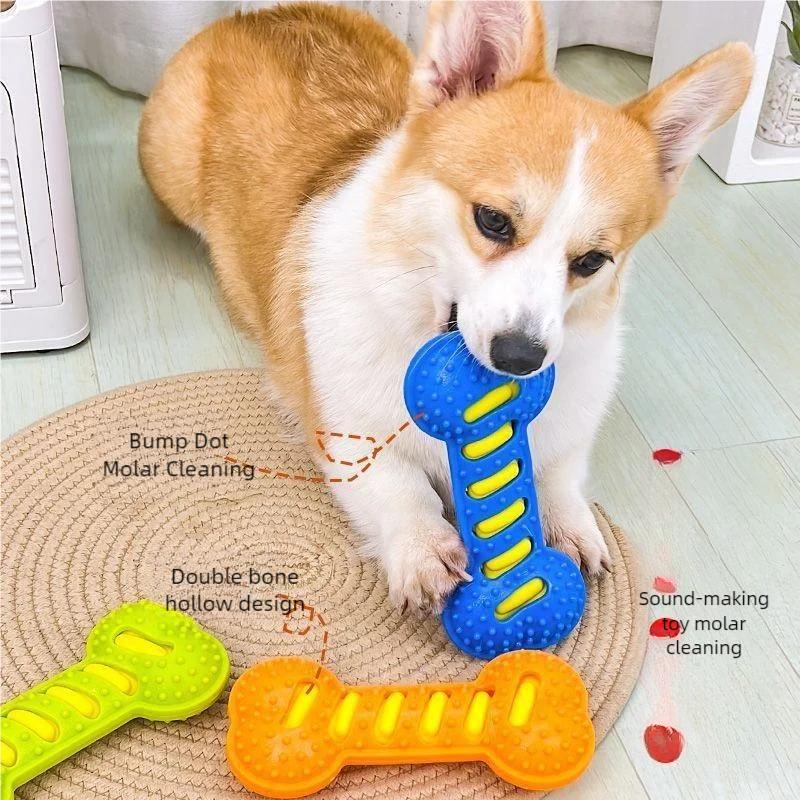 Pet Dog Chew Toy Teeth Cleaning Molar Stick Rubber Bone Toy Puppy Interactive Stick Dog Chewing Bite Toys