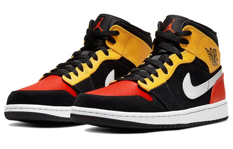 Jordan 1 Mid Black Amarillo Orange 852542-087