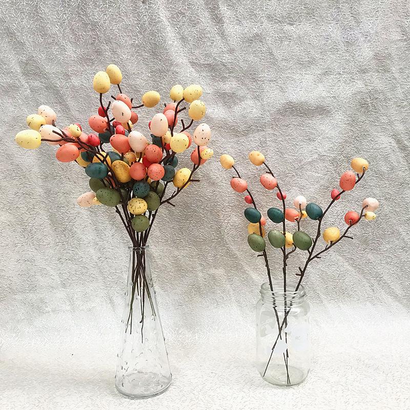 Easter Egg Tree Branch Colorful Foam Fake Artificial Flower DIY Easter Decoration Wedding Festival Party Home Accessories Supply