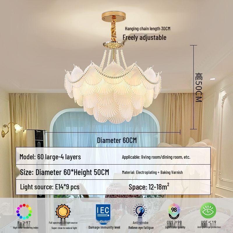 Modern French Crystal Pearl Chandelier for Living Room and Dining Room