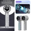 Full Diamond Luxury Craftsmanship Portable Handheld Turbo Fan 3 Gear Wind Long Battery Life With Digital Display