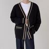 Men's V-Neck Cardigan Sweater: Casual Korean Style, Loose Fit for Spring and Autumn