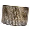 Metall Lampenschirm E14 E27 Eisen Zylinderform Ausgehöhlt Blatt Dekorativer Lampenschirm für Tisch Wand Deckenleuchte Schwarz und Gold