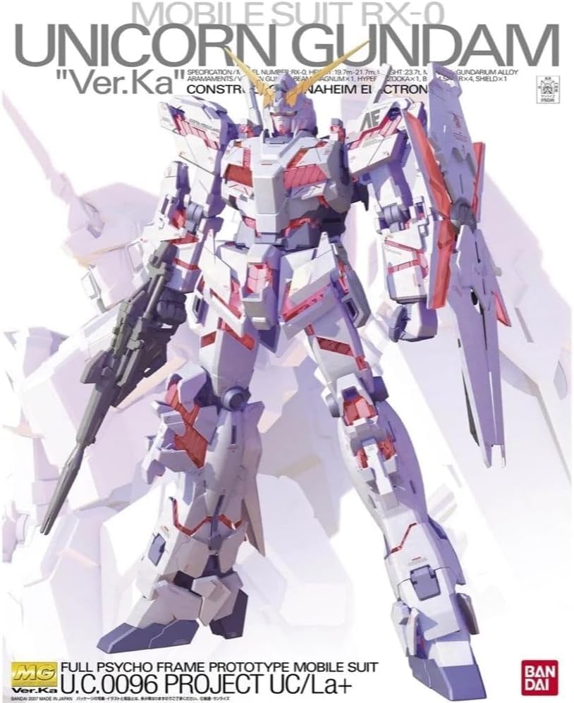 MG Mobile Suit Gundam UC Unicorn Gundam Scale Plastic Model Ver.Ka 1/100 Pre-Colored
