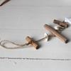 Small Fish Pendant with Hemp Rope Easy To Hang No Drilling Handmade Solid Wood Coastal Style Wall Ornament