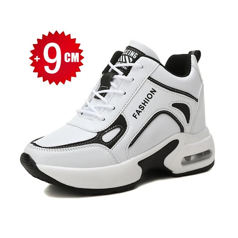 

Woman Ladies Modern Soft Jazz Sneakers Leather Female Dancing Sports Fitness Shoes Fashion Waterproof Height Increasing Shoes 34